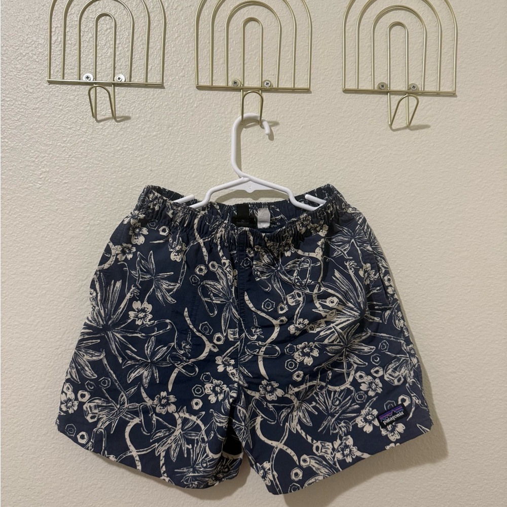 Patagonia Navy and White Patterned Shorts